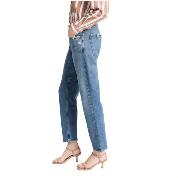 Agolde Kye Mid Rise Straight Ankle Crop Medium Blue Denim Jeans Women's Size 29